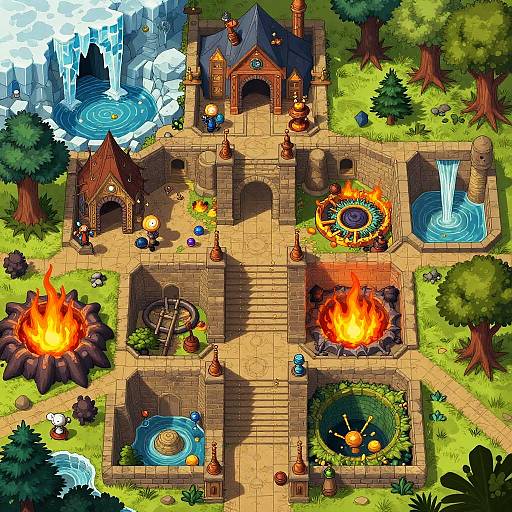 Intricate Multi-Biome Dungeon Map