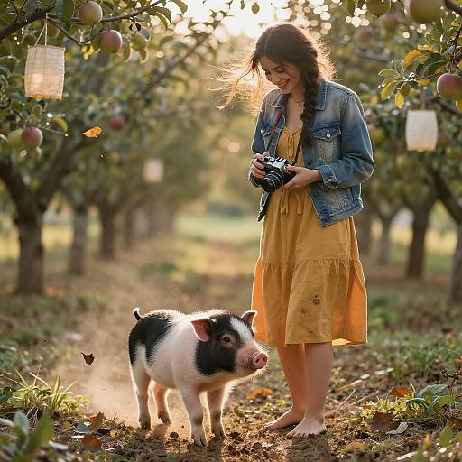 Golden Hour in an Apple Orchard