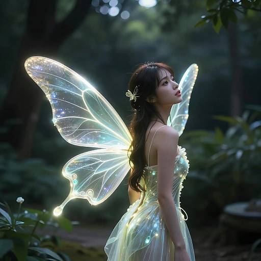 Glowing Fairy in Twilight Garden