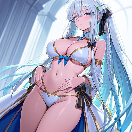 Illustration of Morgan le fay (water princess) (fate), fate/grand order in the style of Freng