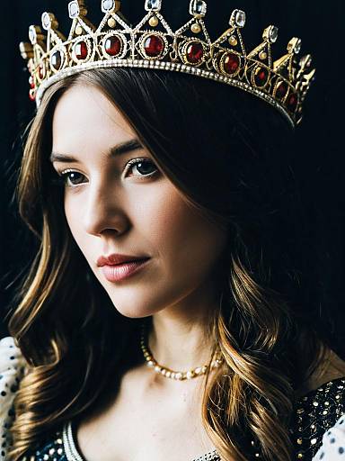 Close-Up of Girl Prince with Crown