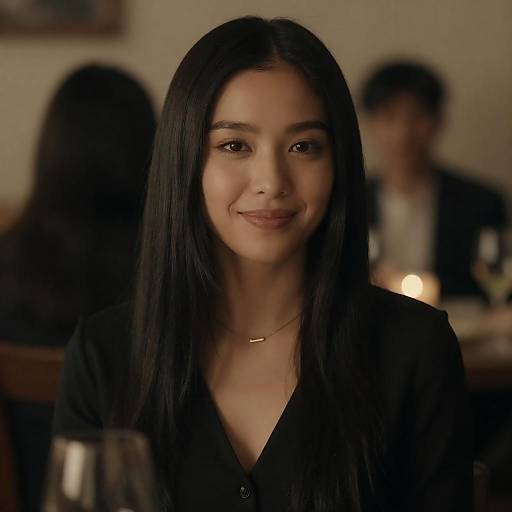 Dimly Lit Portrait of Woman with Necklace