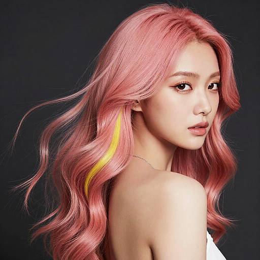 Modern Pink and Yellow Hair Wave