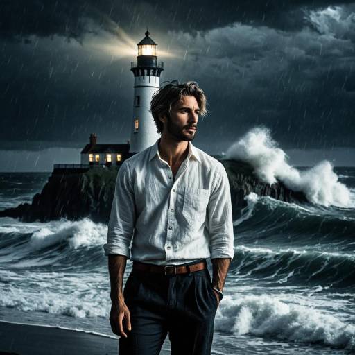 Gothic Lighthouse Amidst Stormy Seas