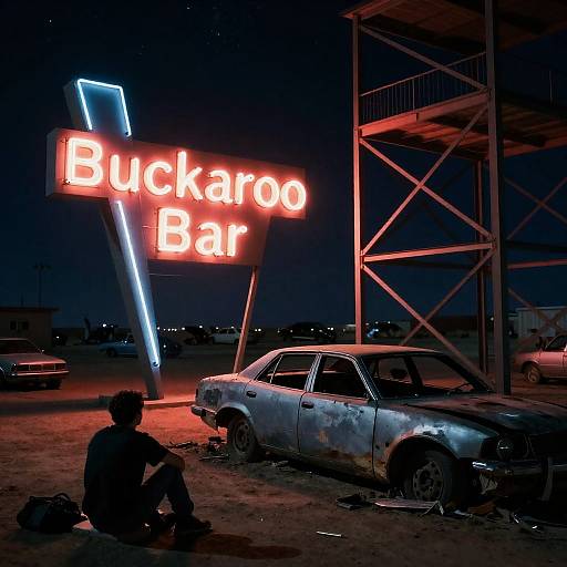 Neon Nightscape: Buckaroo Bar Adventure
