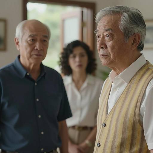 Two Older Men in Thoughtful Discussion