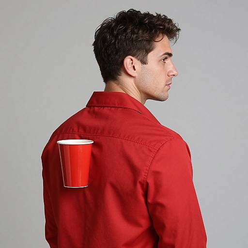 Man Wearing Red Solo Cup Costume