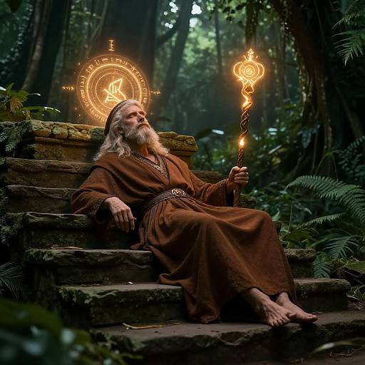 Tabaxi Cleric in Lush Jungle