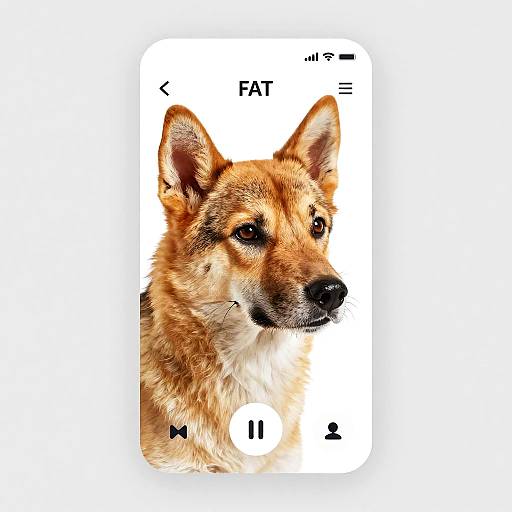 Realistic Dog Head Human Portrait UI