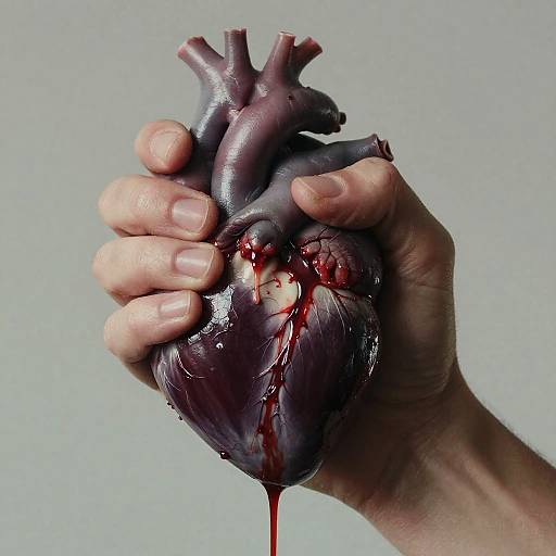 Realistic Hand Crushing Beating Heart