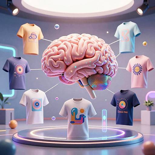 Futuristic AI T-Shirt Design Visualization