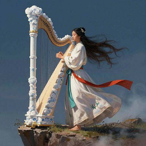 Air Genasi Bard on Windy Cliff