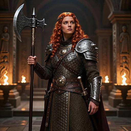 Valiant Female Dwarf Shieldmaiden in Fantasy