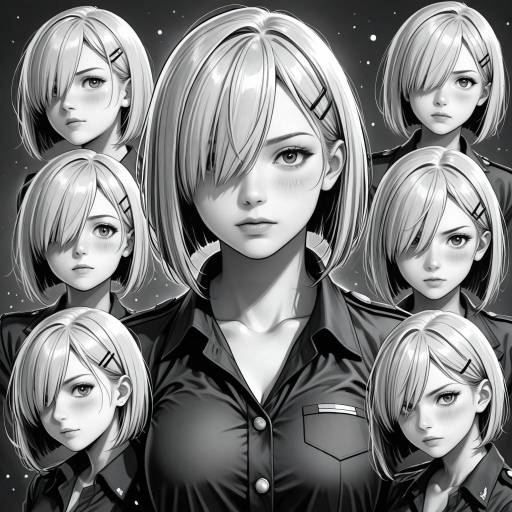 Monochrome Anime Girl Collage