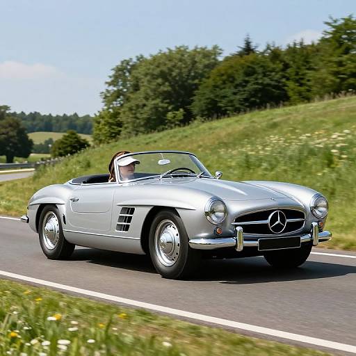 Classic Silver Mercedes-Benz SSK Roadster