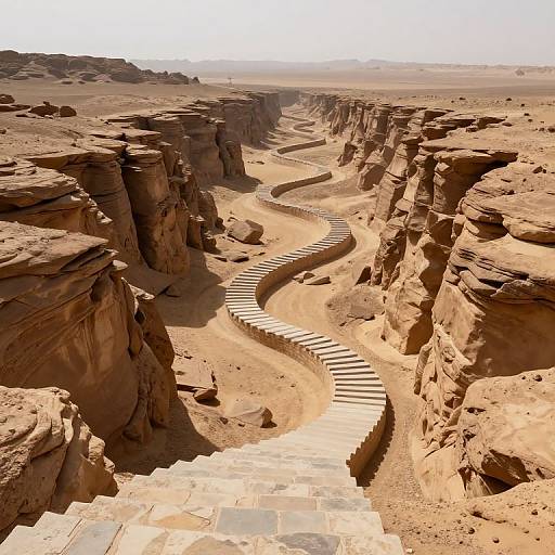 Otherworldly Desert Staircase Odyssey