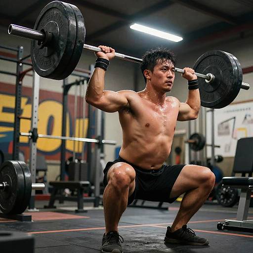 Intense Weightlifting in Urban Gym