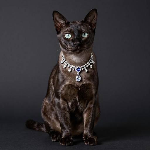 Elegant Studio Portrait of a Nebelung Cat
