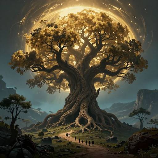 Ancient Tree of Life in Dark Fantasy