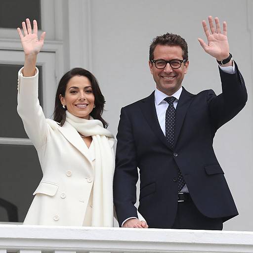Couple on Balcony Smiling Together