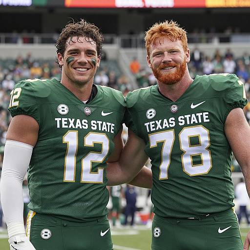 Smiling Texas State Football Players Captured