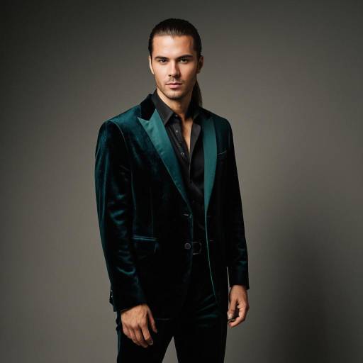 Man in Velvet Blazer with Slicked Ponytail