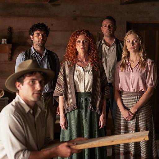 Group of People in Rustic Wooden Room