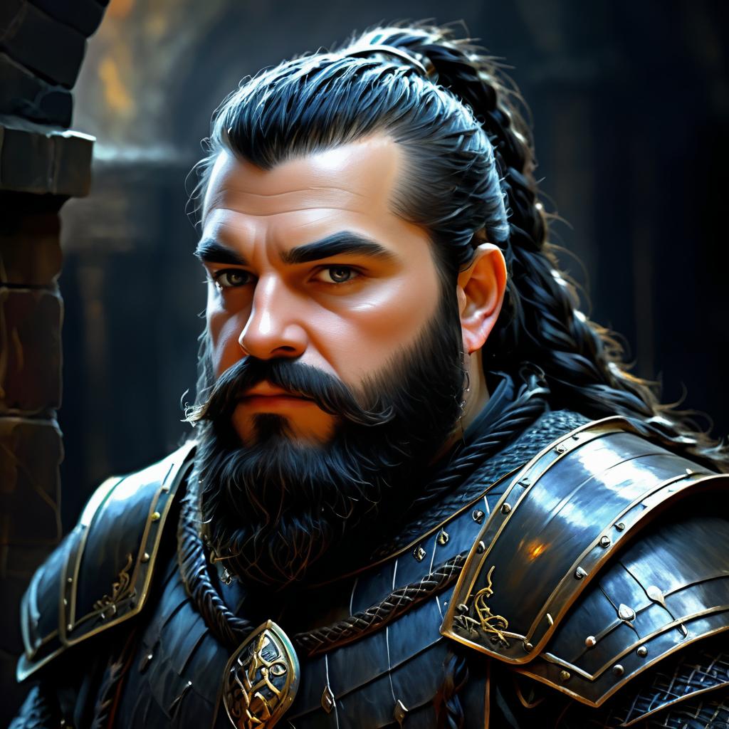 Dwarven Knight Portrait in Dark Fantasy