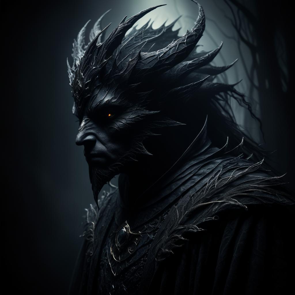 Eerie Shadow Creature Portrait Art