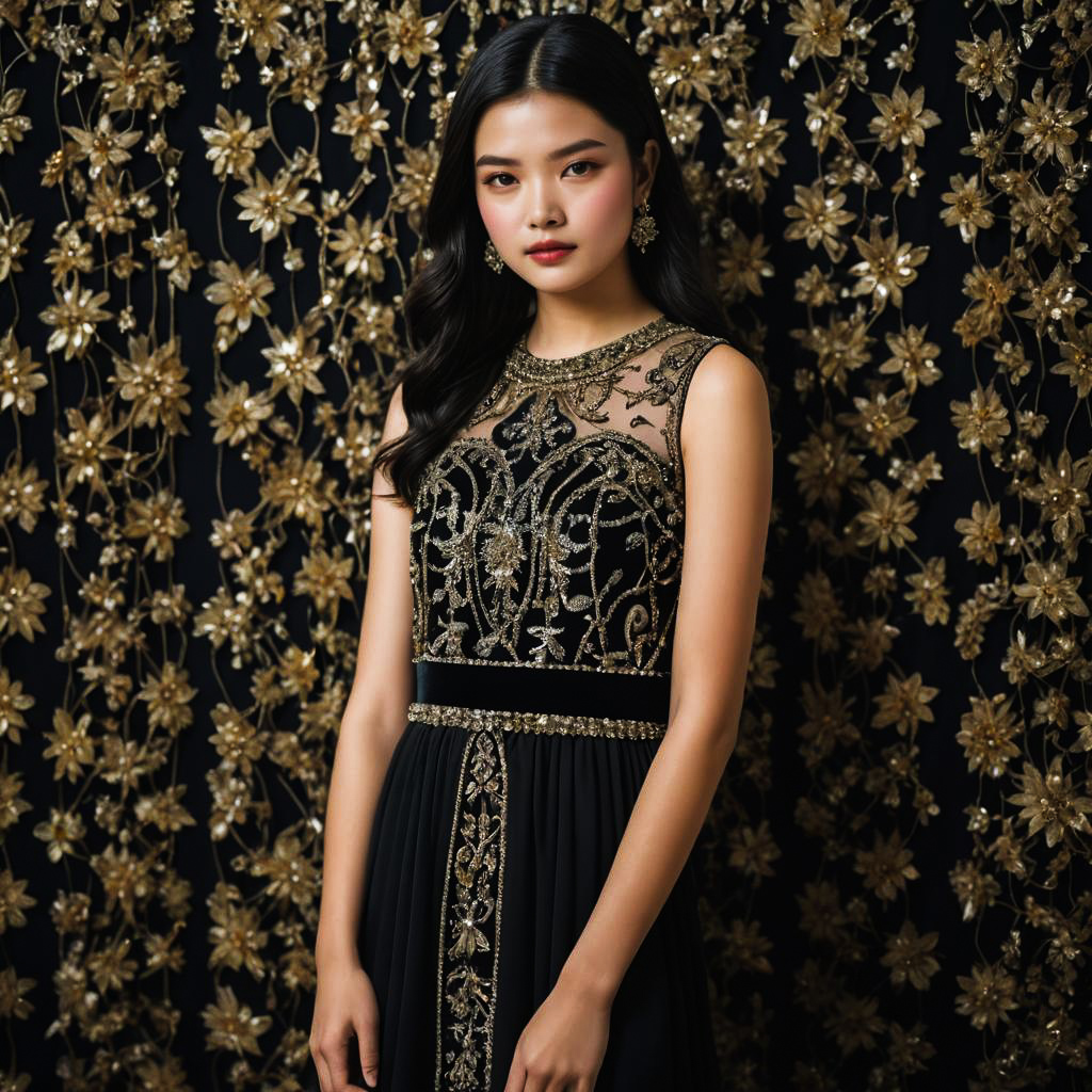 Elegant Fashion Shoot with Shy Teen