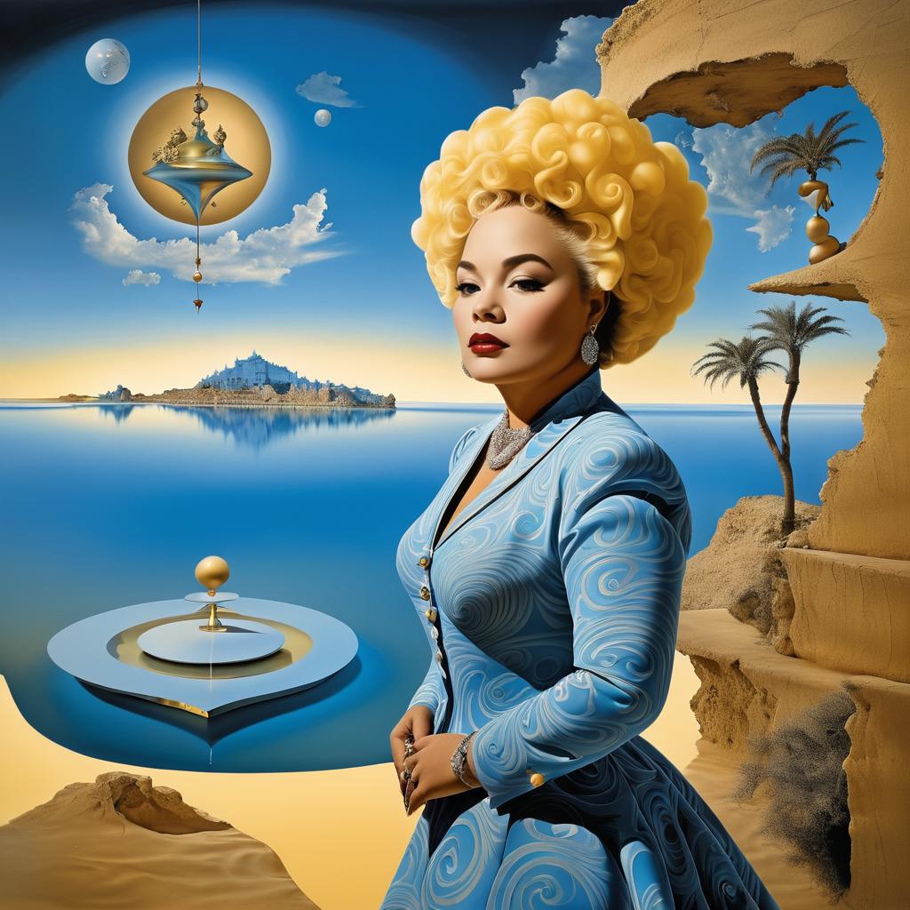 Etta James in Dalí's Surreal Dreamscape