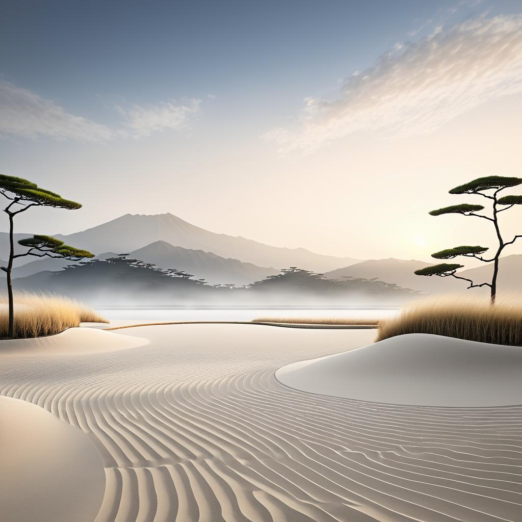 Tranquil Zen Garden at Dawn