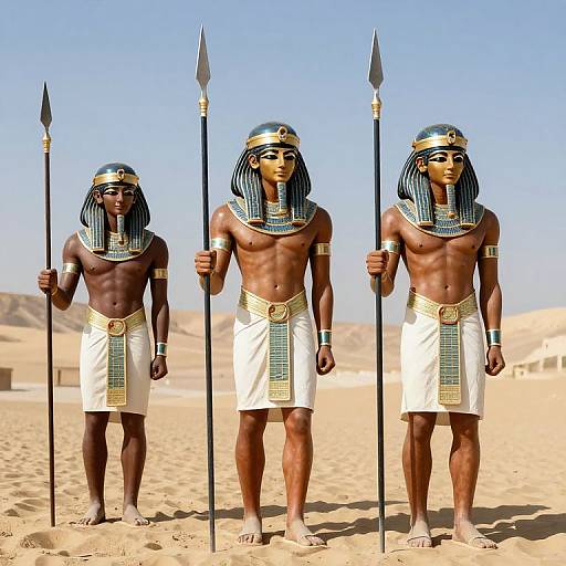 Ancient Egyptian Soldiers with Spears