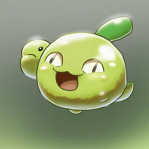 Illustration of Gulpin, pokemon in the style of Chaki (teasets)
