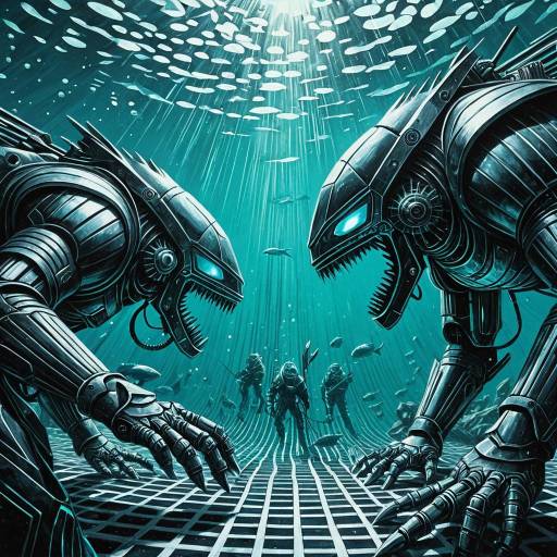 Dynamic Cybernetic Underwater Combat Scene