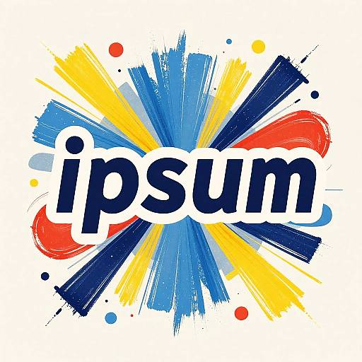 Colorful Abstract Art with Ipsum Typography