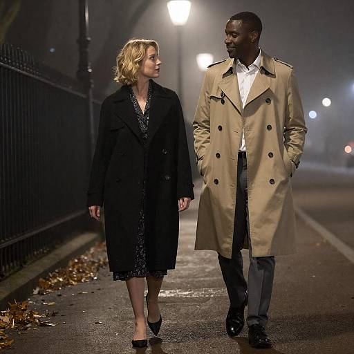 Romantic Night Walk in Foggy Park