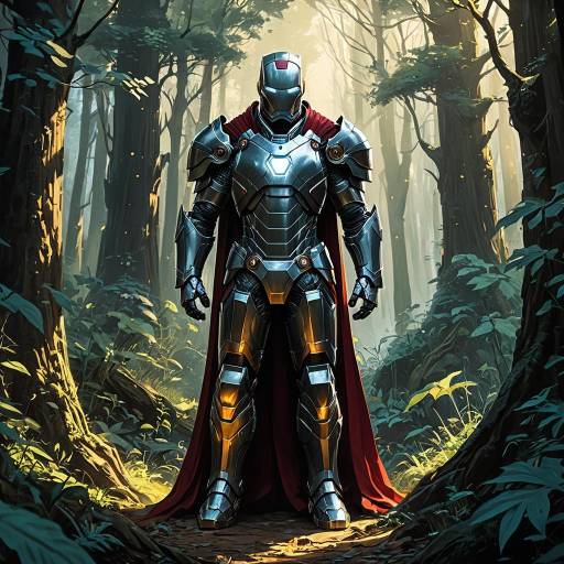 Armored Knight in Enchanted Forest
