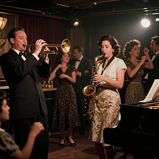 1940s Jazz Club Lively Scene