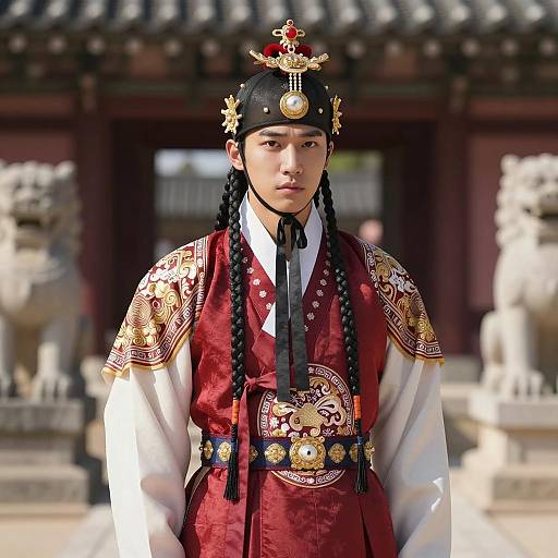 Regal Traditional Korean Costume Portrait