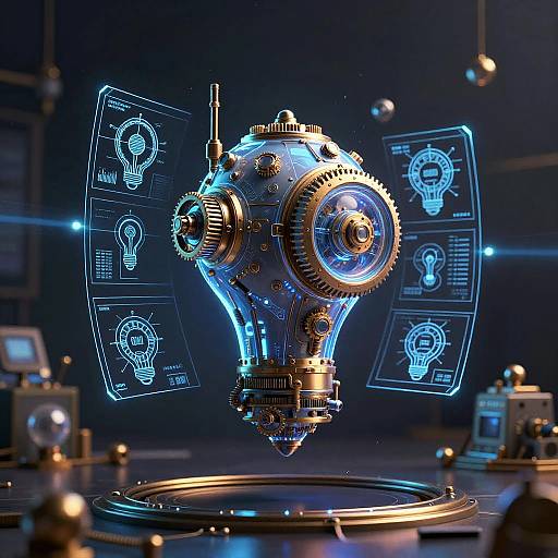 Futuristic Steampunk Invention Concept