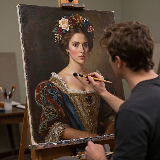 Enigmatic Portrait Emerges from Canvas