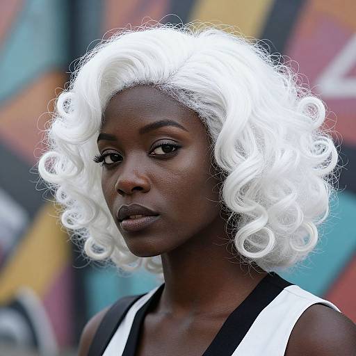 Elegant White Hair on Dark Skin
