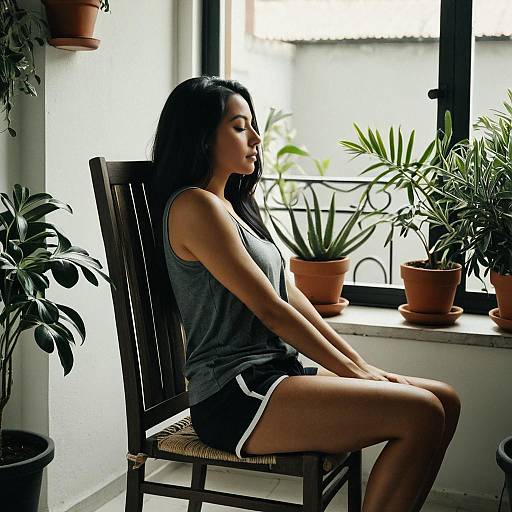 Relaxed Lifestyle Scene of a Slim Woman