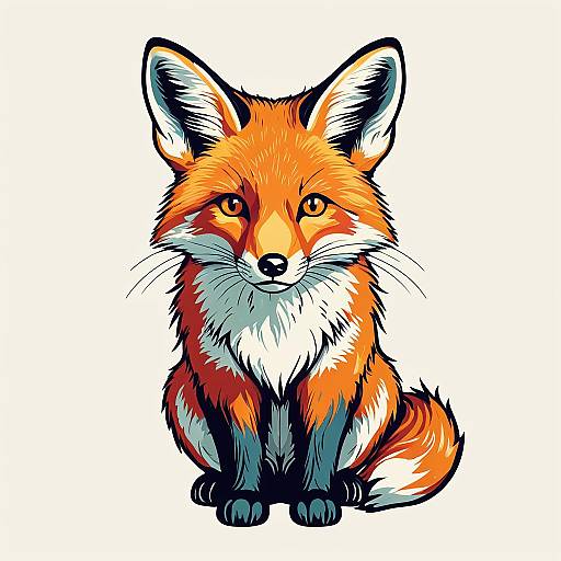 Colorful Fox Vector Illustration