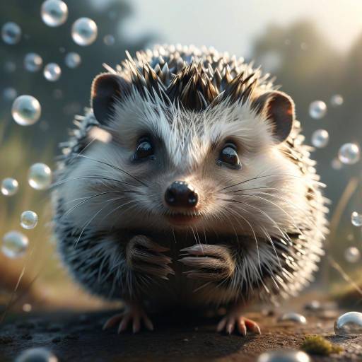 Photorealistic Hedgehog in Nature