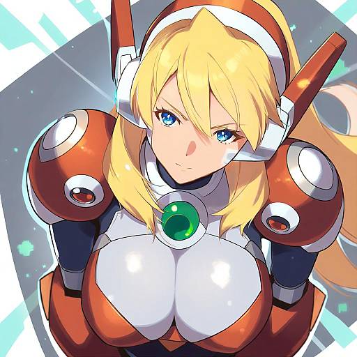 Illustration of Alia (mega man), mega man (series) in the style of Akinaie