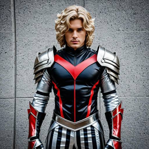 Cosplayer in Red and Black Leon Belmont Armor