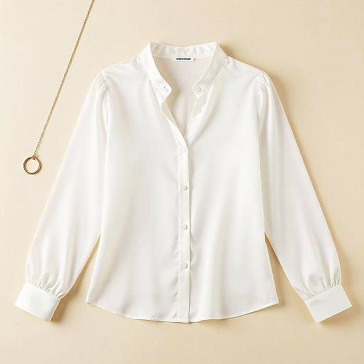 Elegant Silky Blouse Flat Lay