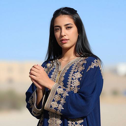 Realistic Moroccan Outfit Female Portrait